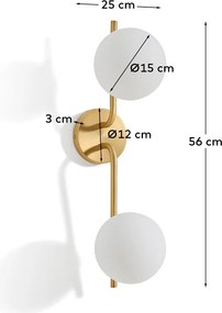 Biele/v zlatej farbe nástenné svietidlo Brisia – Kave Home