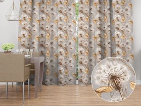 Biante Bavlnený záves Sandra SA-517 Jesenné púpavy na sivom 150x220 cm