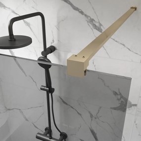 Erga Paris, sprchová zástena Walk-In 100x200 cm, 8mm šedé sklo, zlatý lesklý profil, ERG-V02-PARIS-100x200-GR-GD