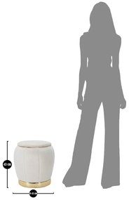 Krémový zamatový taburet Paris – Mauro Ferretti