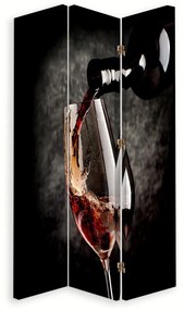 Ozdobný paraván, Vůně červeného vína - 110x170 cm, trojdielny, obojstranný paraván 360°