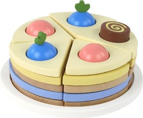 LEAN Toys Drevená torta s 8 kúskami hračka