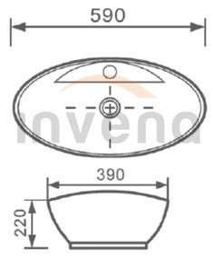 Invena Esla, keramické umývadlo 59x39x22 cm, biela, INV-CE-35-001-C