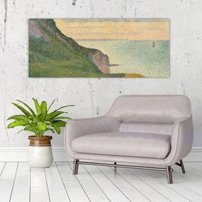 Obraz - Georges Seurat, Seascape at Port-en-Bessin, Normandy, reprodukcia (120x50 cm)