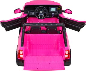 Ramiz Toyota Hilux na batérie pre deti, ružový pickup + pohon 4x4 + diaľkové ovládanie