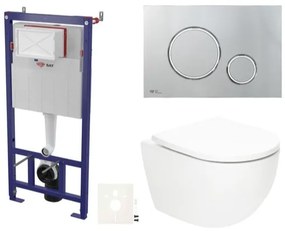 Závesný wc set SAT Fusion do ľahkých stien / predstenové vírové splachovanie SIKOSSTORFU71, 1 ks