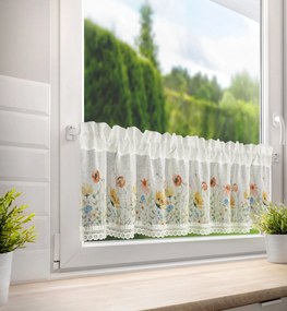 KRÁTKA ZÁCLONA NA PÁSKE NATI 150X30 CM KVETY