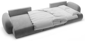 Tmavosivá zamatová rozkladacia/s úložným priestorom rohová pohovka (do tvaru "U") Tonale – Cosmopolitan Design