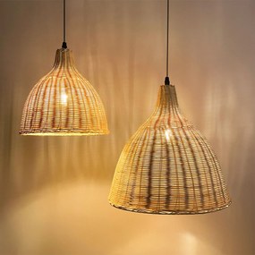 Toolight Natural, stropné závesné svietidlo 1xE27 APP1647-1CP, prírodná hnedá, OSW-05115