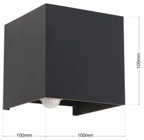 Orion AL 11-1314 - LED vonkajšie nástenné svietidlo s čidlom CUBE-S LED/13W/230V
