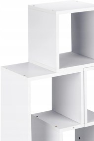 Regál na knihy, modulárna skriňa, komoda, police, BIELA