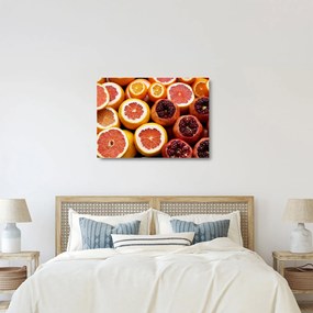 Sklenený obraz pomarančov a granátových jabĺk (70x50 cm)