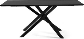 Jídelní stůl NEROSS 180 černá + 4ks jídelní židle ARIA šedá