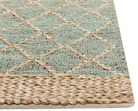 Jutový koberec 160 x 230 cm béžová/zelená TELLIKAYA Beliani