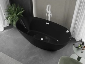 Mexen Eris, voľne stojaca vaňa 170 x 80 cm, čierna,  biely prepad, 53441708070-20