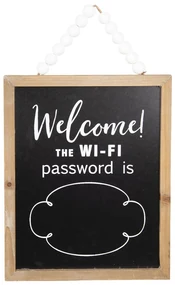 Nástenná drevená ceduľa na heslo Wifi - 25*2*26 cm