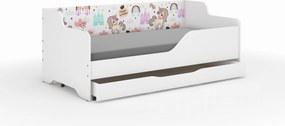 Wooden Toys Detská posteľ LILU 160x80 JEDNOROŽEC RAINBOW – operadlo