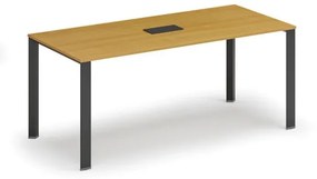 Stôl INFINITY 1800 x 900 x 750, buk + stolová zásuvka TYP III, čierna