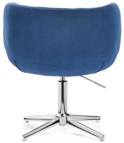 LuxuryForm DESIGN Kreslo MONTANA VELUR na striebornom kríži - modré