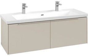 VILLEROY &amp; BOCH Subway 3.0 závesná skrinka pod umývadlo, 2 zásuvky, s LED osvetlením, 1272 x 478 x 429 mm, Cashmere Grey, C601L2VN