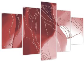 Obraz - Červená abstraktná kvetina N⁰1 (150x105 cm)