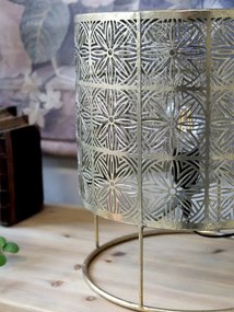 Mosadzná antik kovová stolná lampa so vzorom Tappie - 30*36 cm/ E27/ 40W