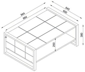 Dizajnový konferenčný stolík Tadashi 94,4 cm vzor orech