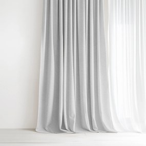 Goldea vianočný dekoračný exkluzívny záves - strieborný s trblietkami 220x135 cm