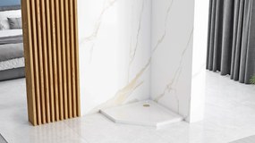 Rea Diamond, akrylátová sprchová vanička 90 x 90 x 5 cm + sifón, biela, REA-K6522