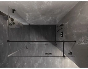 Mexen Lunar T výklopný sprchový kút pravý 130 x 70 cm, číre sklo, čierna matná, 834T-130-070-70-00-P