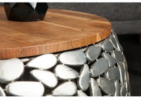 Konferenčný stôl 41433 2-Set Aluminium Silver/ Drevo Acacia  - Komfort-nábytok