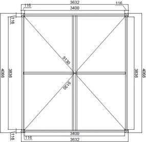 Bioklimatická pergola APEX 3,6x4 m, hliník - voľne stojaca