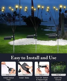 Sada vonkajších solárnych svetiel 2 ks - barevná