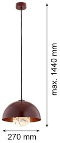 Argon 8444 - Luster na lanku PIAVA 1xE14/7W/230V alabaster hnedá