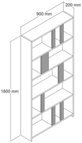 Knižnica Lima Anthracite and Walnut