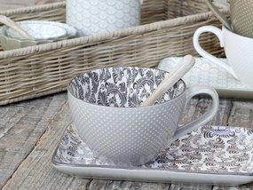 Mocca porcelánový hrnček s ornamentmi vo vnútri Arés - 15* Ø12*8 cm/ 470ml