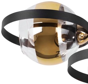 Stropné svietidlo Asturia Ring, 3x zlaté/transparentné sklenené tienidlo, B/G