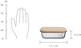 NATURALS Desiatový box s bambusovým vekom 600 ml - číra/prírodná