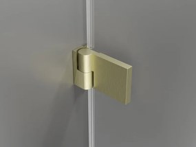 Mexen Lunar-B Duo, výklopný sprchový kút 90 x 75 cm, 8mm číre sklo, zlatý matný profil, 832-090L-075P-55-00