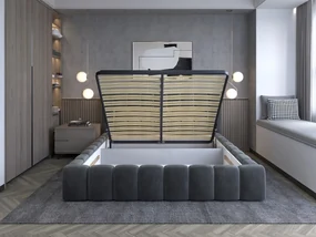 Manželská posteľ 180 cm Luxa (antracit) (s roštom, úl. priestorom a LED). Vlastná spoľahlivá doprava až k Vám domov. 1041577