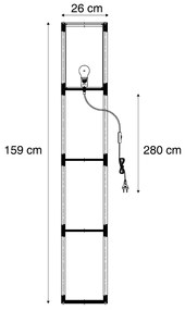 Moderná stojacia lampa drevená s béžovým tienidlom - Stojan