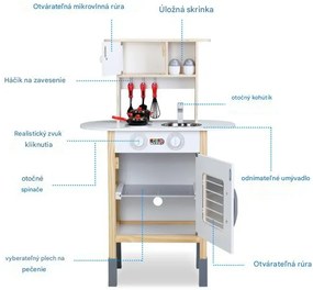 InternetovaZahrada Detská drevená kuchynka - farebná