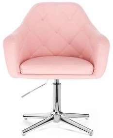 LuxuryForm DESIGN Kreslo ANDORA na striebornom kríži - ružové