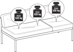 Záhradná lavička 2 v 1 ‒ ležadlo »Elin«