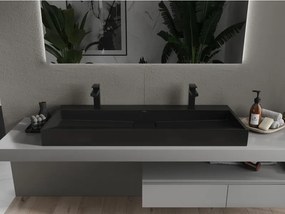 Mexen Ava, umývadlo na dosku z konglomerátu 2/O 120 x 46 cm, čierna matná, 23011272