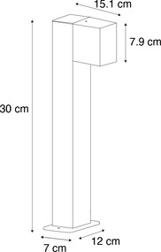 Inteligentná vonkajšia stojaca lampa hrdzavo hnedá 30 cm IP44 vrátane WiFi GU10 - Baleno