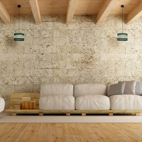 Luster na lanku HELEN 1xE27/15W/230V pr. 25 cm zelená/zlatá