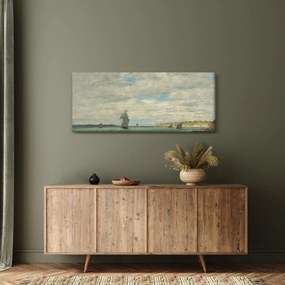 Obraz - Eugène Boudin, Coast of Brittany, reprodukcia (120x50 cm)