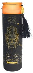 Arome Organická svieca Patchouli & Orange 300 g vo farebnom vysokom pohári so strapcom