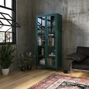 Vitrína ANGELO, 800 x 1850 x 450 mm, Modern: fľaškovo zelená